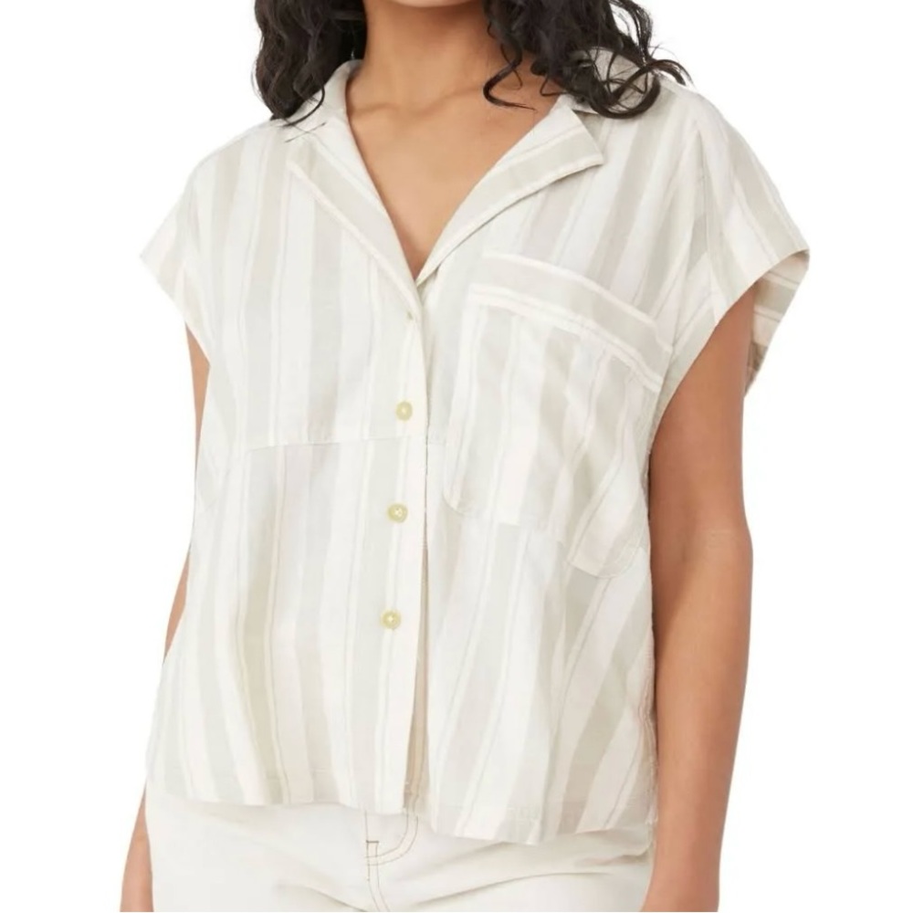 Free People striped button down top